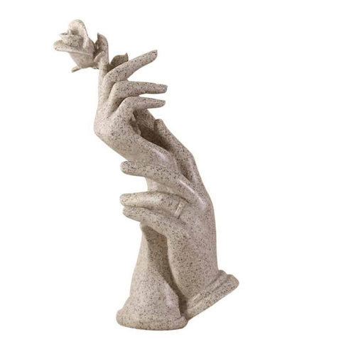 Statue mit verschlungenen Händen in Marmoroptik, 27 cm