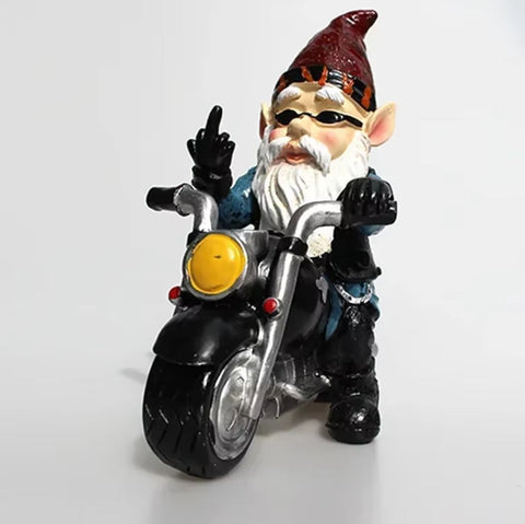 Statue Gartenzwerg Motorradfahrer 23 cm