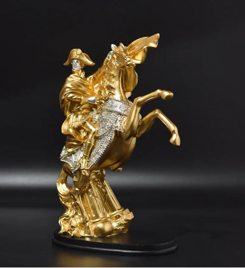 Napoleon-Statue auf goldenem Pferd 28 cm
