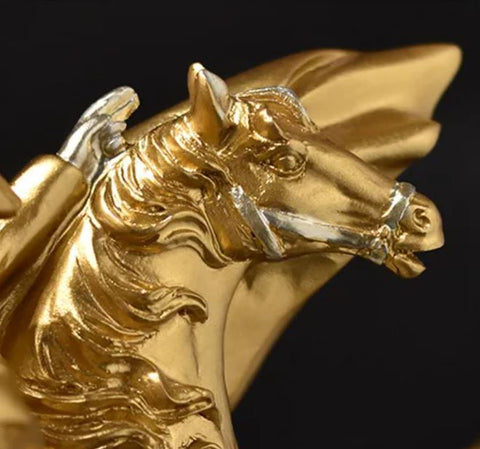 Napoleon-Statue auf goldenem Pferd 28 cm