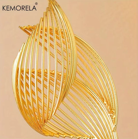 Moderne nordische goldene Blattstatue aus Keramik, 28 cm
