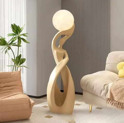 Gelbe abstrakte nordische Statue 82 cm