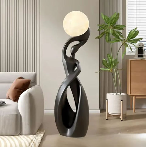 Nordische abstrakte Statue Schwarz 82 cm