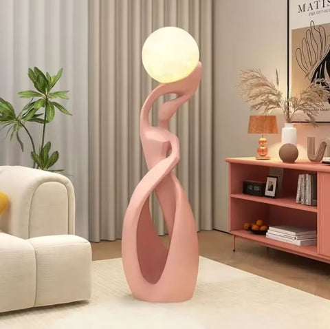 Abstrakte nordische Statue Rosa 82 cm