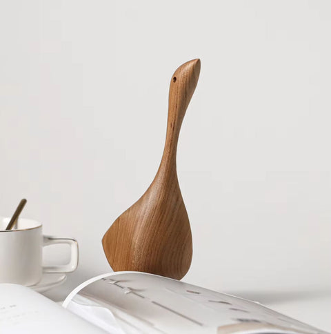 Gansstatue aus Holz im nordischen Stil, 20 cm