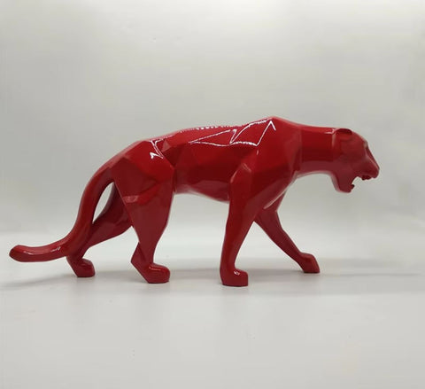 Origami-Panther-Statue aus rotem Harz, 70 cm