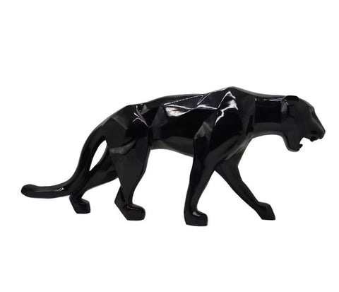 Origami-Panther-Statue aus schwarzem Harz, 70 cm