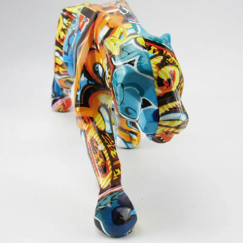 Panther-Graffiti-Statue aus Harz 14 cm