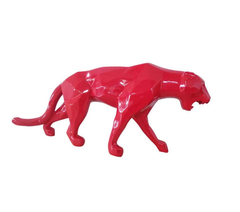 Origami-Panther-Statue aus rotem Harz, 70 cm