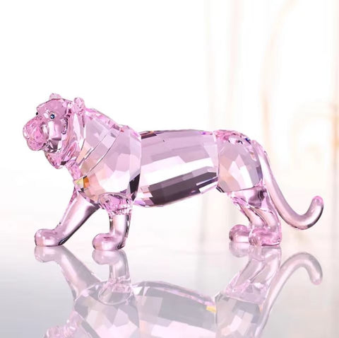 Kristallrosa Panther-Statuette 6 cm