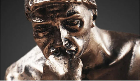 Statue Der Denker von Rodin Bronzeeffekt 24 cm