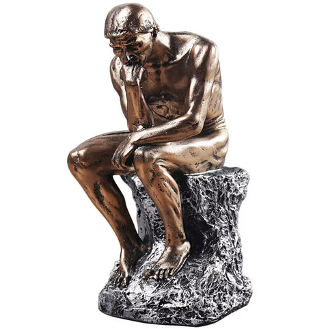 Statue Der Denker von Rodin Bronzeeffekt 24 cm