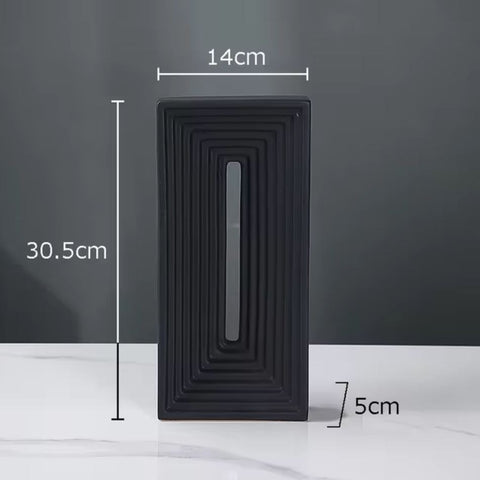 Keramikskulptur Rechteck schwarz 30 cm