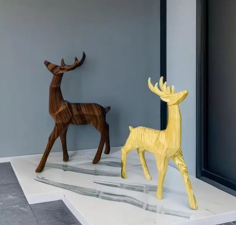 Origami-Rentierstatue aus Holz, 24 cm