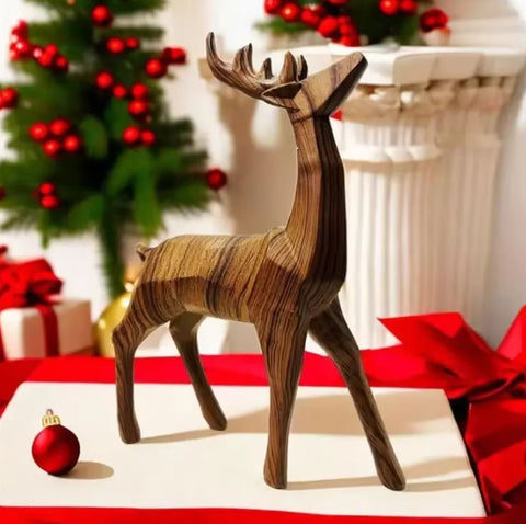 Origami-Rentierstatue aus Holz, 24 cm
