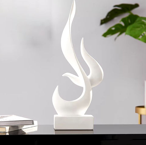 Abstrakte Skulptur Weiße Flamme 15 cm