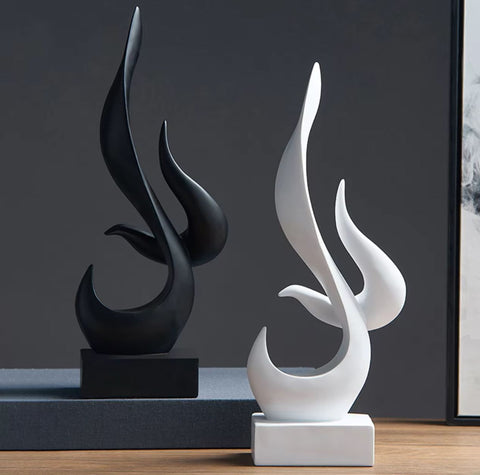 Abstrakte Skulptur Weiße Flamme 15 cm