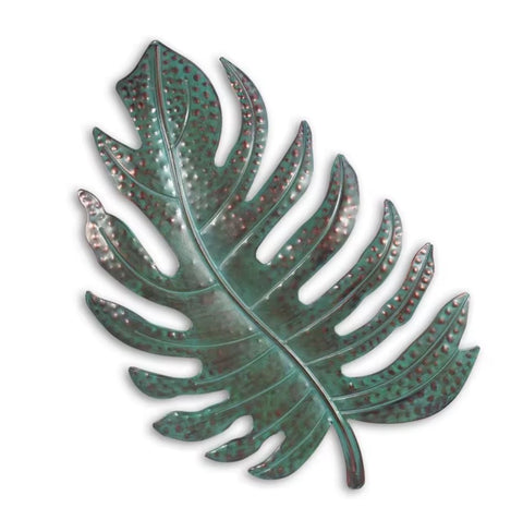 Wandskulptur Blatt aus Metall 28 cm