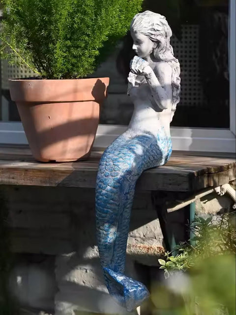 Statue Frau Meerjungfrau für den Außenbereich 63 cm