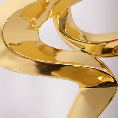 Abstrakte Statue aus Goldharz – Dekorative Skulptur 49 cm