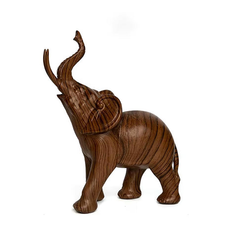 Elefantenstatue aus Holzimitatharz, 26 cm