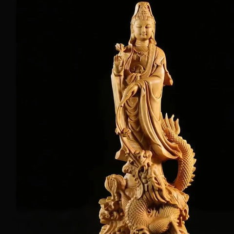 Buddha-Statue aus Holz 17 cm