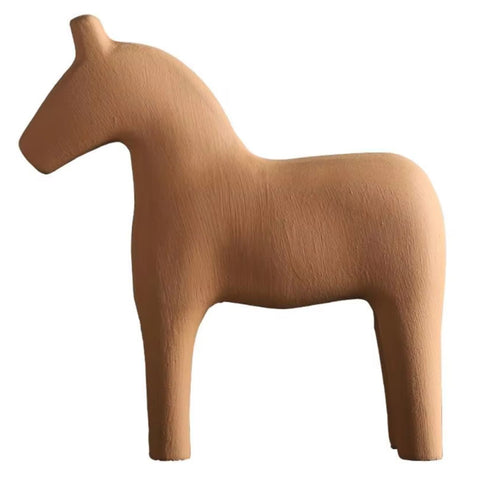 Pferdestatue aus Holz im nordischen Stil, 18 cm