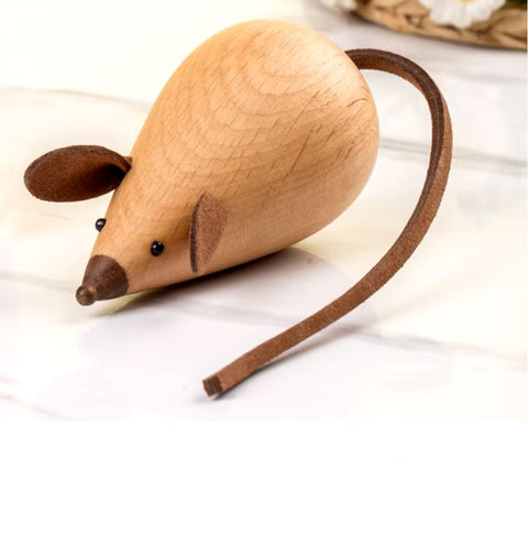 Statue Maus aus Holz im nordischen Stil 6 cm