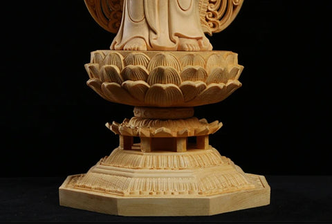 Buddha-Statue aus Holz, 43 cm