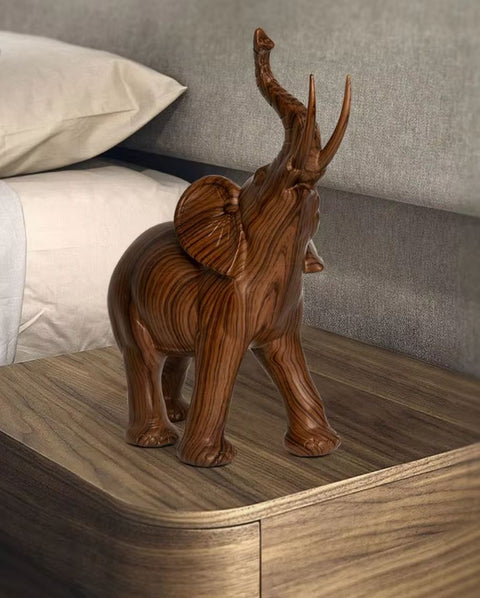 Elefantenstatue aus Holzimitatharz, 26 cm