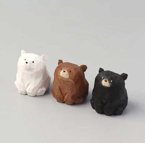 Mini-Bärstatuette aus Holz 3 cm