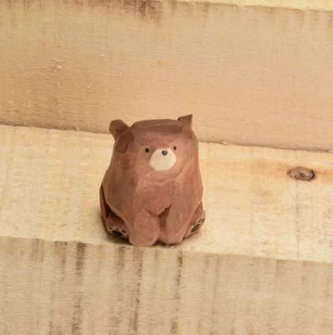 Mini-Bärstatuette aus Holz 3 cm