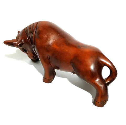 Stierstatuette aus Holz 5 cm