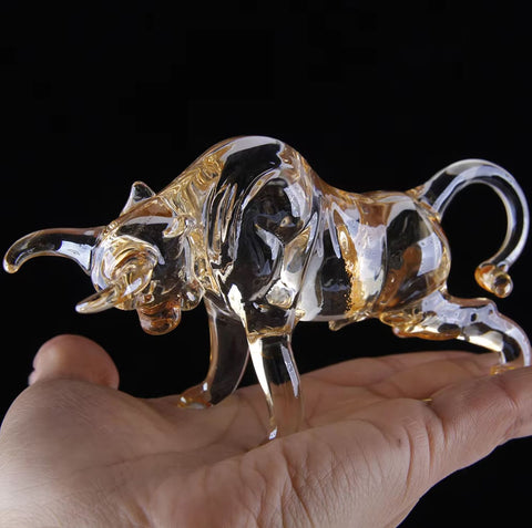 Statuette Stier aus Glas 7 cm