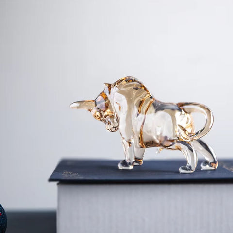 Statuette Stier aus Glas 7 cm