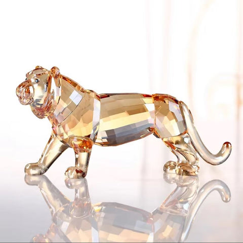 Tigerstatuette aus Champagnerkristall, 6 cm