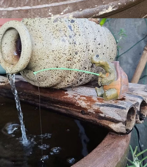 Statue Schildkröte, die fischt 5 cm