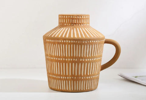 Antike griechische Terrakotta-Keramikvase 14 cm