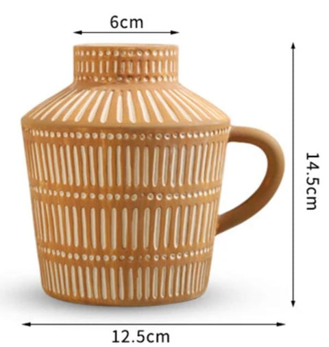 Antike griechische Terrakotta-Keramikvase 14 cm