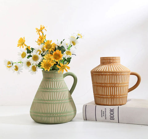 Antike griechische grüne Keramikvase 15 cm