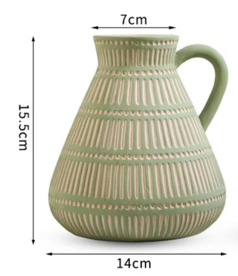 Antike griechische grüne Keramikvase 15 cm