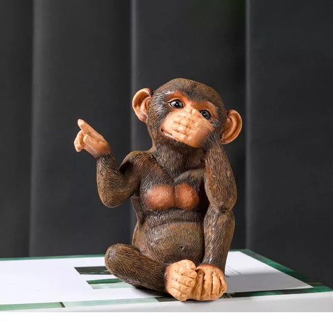 Gorilla-Statue  <br>Weisheitsaffe Figur 13 cm
