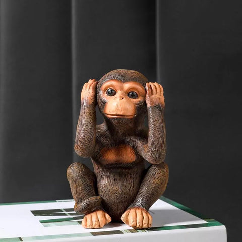 Gorilla-Statue  <br>Weisheitsaffe Figur 13 cm