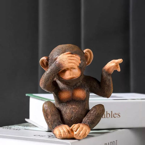 Gorilla-Statue  <br>Weisheitsaffe Figur 13 cm