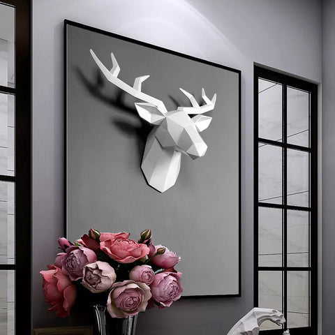 Hirsch-Wandskulptur<br> Origami-Wanddekoration