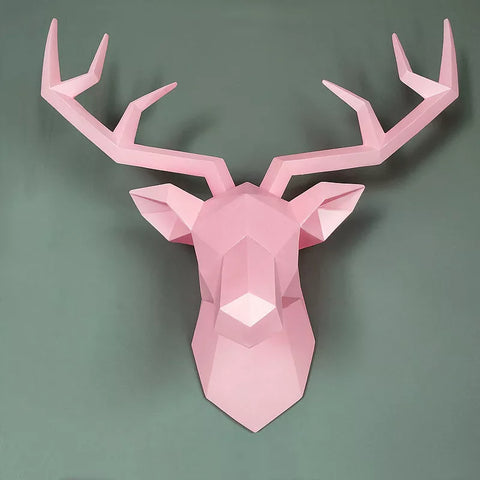 Hirsch-Wandskulptur<br> Origami-Wanddekoration