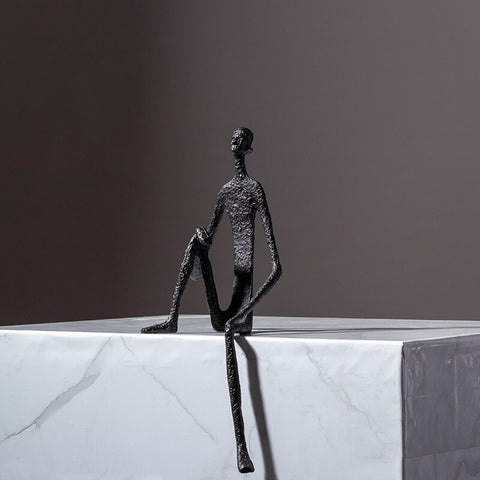 Mannstatue<br> Sitzendes Metall