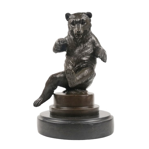 Tierische Bronzeskulptur<br> Bär 22 cm