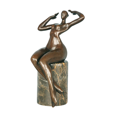 Bronzeskulptur Frau<br> Üppige 23 cm