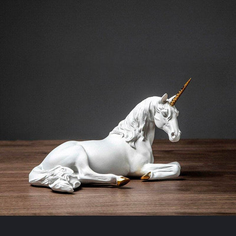 Einhorn-Pferdestatue<br> Weiß